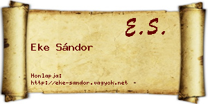 Eke Sándor névjegykártya