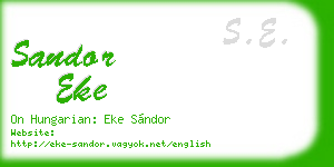 sandor eke business card